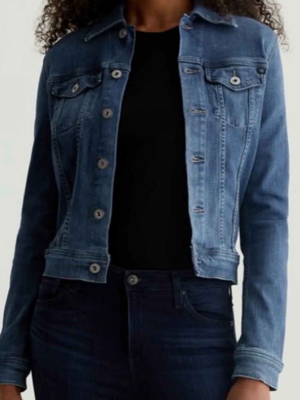 Ag Adriano Goldschmied Medium Blue Denim Jacket - Picture 5 of 5